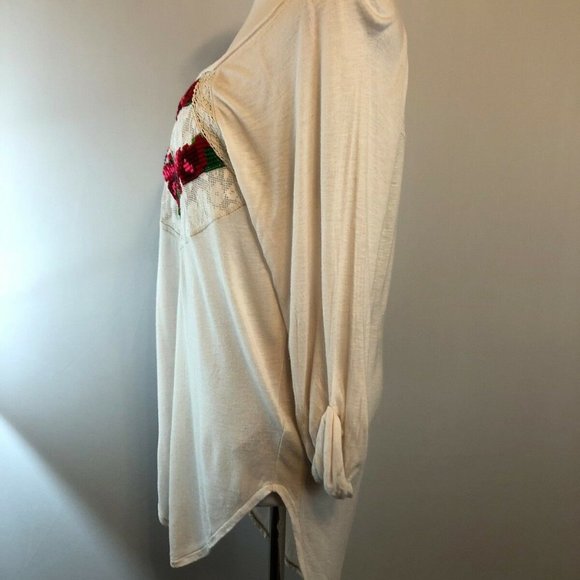 Free People Cream Embroidered Knit Top - Picture 6 of 7